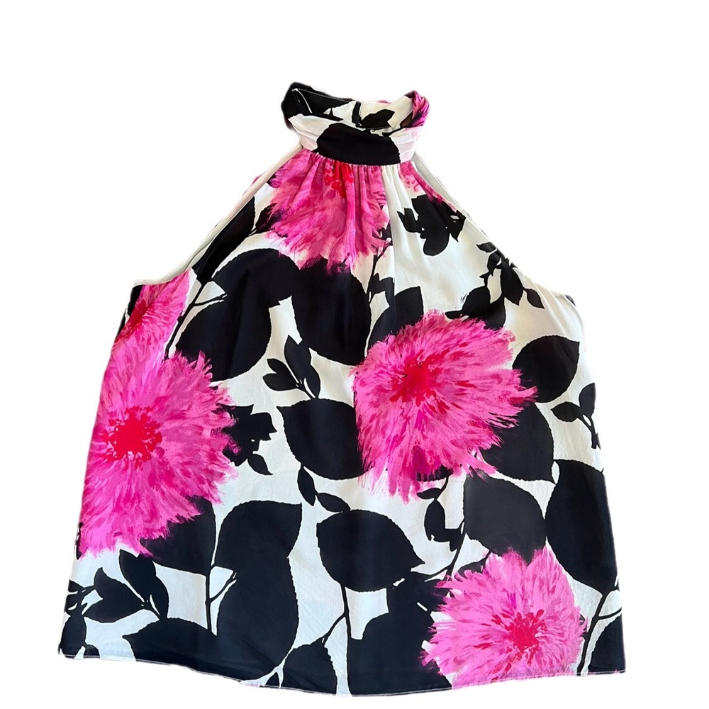 Trina Turk Silk Floral Print Halter Top Size L - Picture 2 of 9
